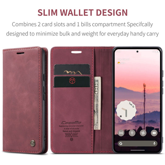 For Google Pixel 10 / 10 Pro / 9 CaseMe 013 Multifunctional Horizontal Flip Leather Phone Case(Wine Red) - Google Cases by CaseMe | Online Shopping UK | buy2fix