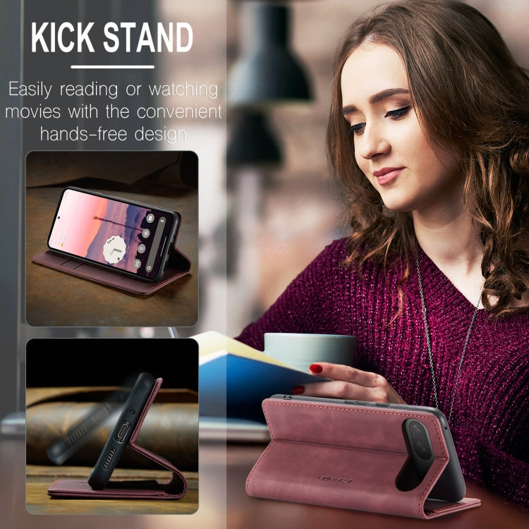 For Google Pixel 10 / 10 Pro / 9 CaseMe 013 Multifunctional Horizontal Flip Leather Phone Case(Wine Red) - Google Cases by CaseMe | Online Shopping UK | buy2fix