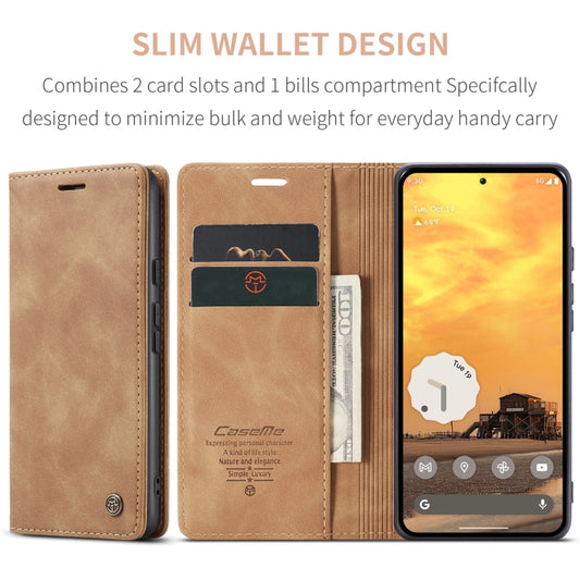 For Google Pixel 10 / 10 Pro / 9 CaseMe 013 Multifunctional Horizontal Flip Leather Phone Case(Brown) - Google Cases by CaseMe | Online Shopping UK | buy2fix