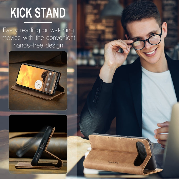 For Google Pixel 10 / 10 Pro / 9 CaseMe 013 Multifunctional Horizontal Flip Leather Phone Case(Brown) - Google Cases by CaseMe | Online Shopping UK | buy2fix