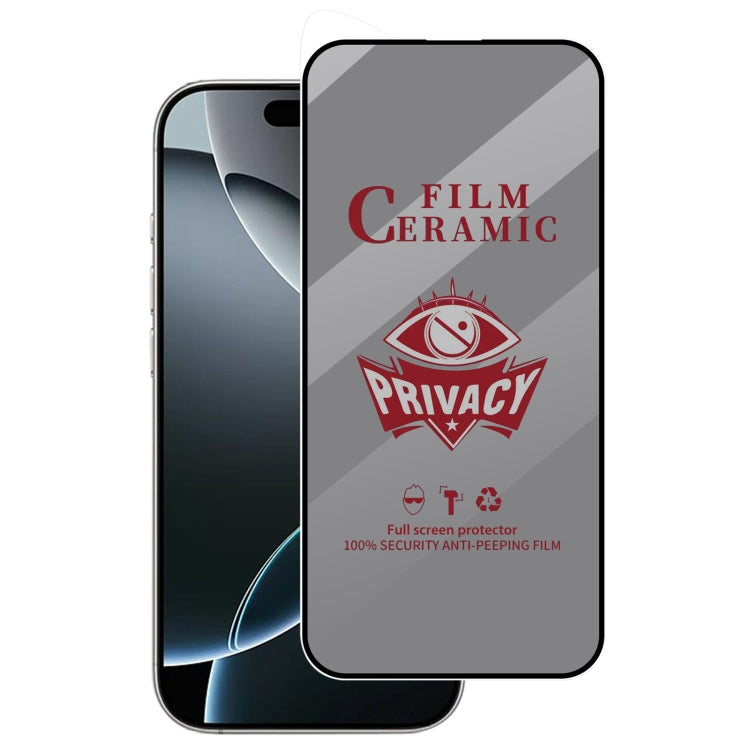 For iPhone 16 Pro Full Coverage HD Privacy Ceramic Film by buy2fix