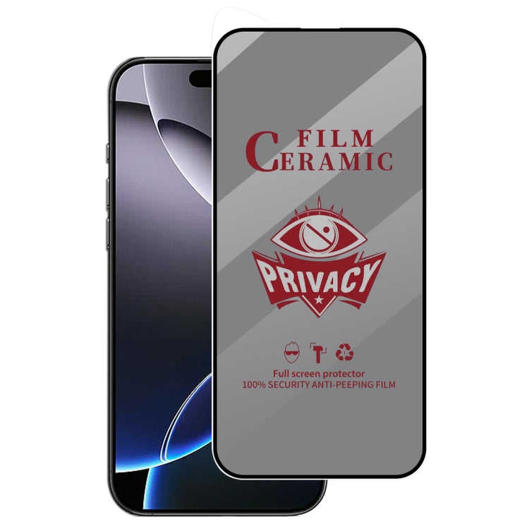 For iPhone 16 Pro Max Full Coverage HD Privacy Ceramic Film by buy2fix