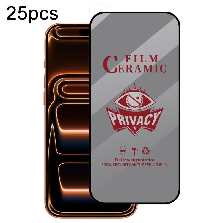 For iPhone 17 Pro 25pcs Full Coverage HD Privacy Ceramic Film - iPhone 17 Pro Tempered Glass by buy2fix | Online Shopping UK | buy2fix