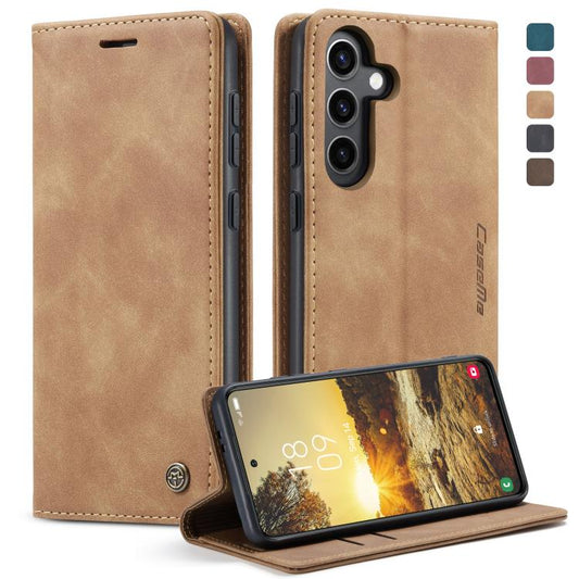 For Samsung Galaxy S24+ 5G CaseMe 013 Multifunctional Horizontal Flip Leather Phone Case(Brown) - Galaxy S24+ 5G Cases by CaseMe | Online Shopping UK | buy2fix