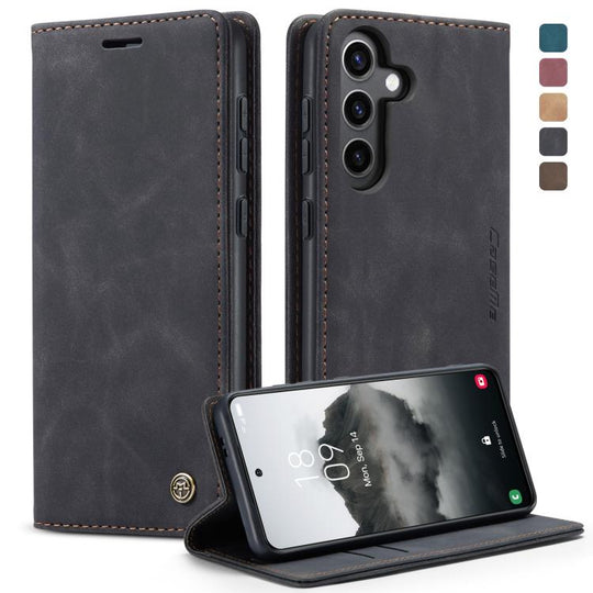For Samsung Galaxy S24+ 5G CaseMe 013 Multifunctional Horizontal Flip Leather Phone Case(Black)