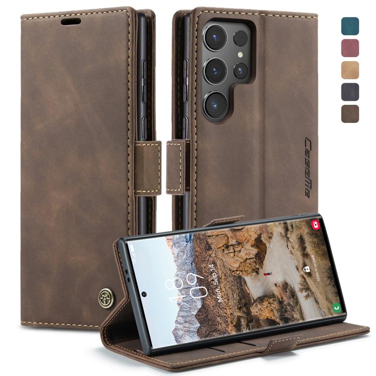 ForSamsung Galaxy S24 Ultra 5G CaseMe 013 Multifunctional Horizontal Flip Leather Phone Case(Coffee) - Galaxy S24 Ultra 5G Cases by CaseMe | Online Shopping UK | buy2fix