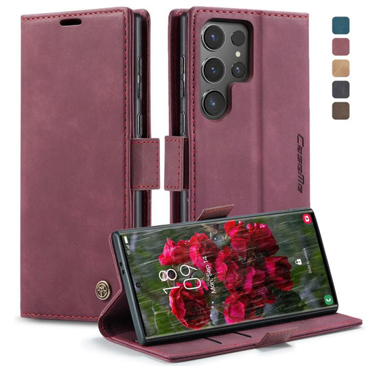 ForSamsung Galaxy S24 Ultra 5G CaseMe 013 Multifunctional Horizontal Flip Leather Phone Case(Wine Red) - Galaxy S24 Ultra 5G Cases by CaseMe | Online Shopping UK | buy2fix