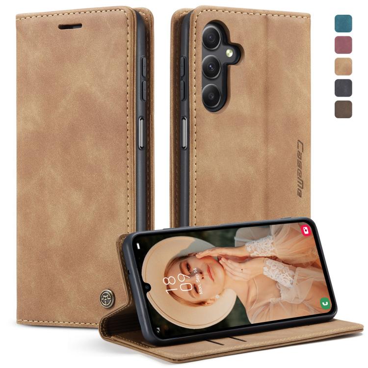 For Samsung Galaxy A15 5G CaseMe 013 Multifunctional Horizontal Flip Leather Phone Case(Brown) by CaseMe