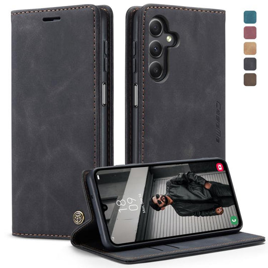 For Samsung Galaxy A15 5G CaseMe 013 Multifunctional Horizontal Flip Leather Phone Case(Black) - Galaxy Phone Cases by CaseMe | Online Shopping UK | buy2fix
