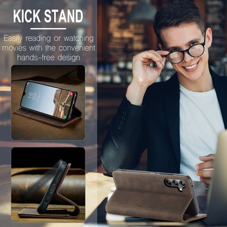 For Samsung Galaxy A05s CaseMe 013 Multifunctional Horizontal Flip Leather Phone Case(Coffee) by CaseMe