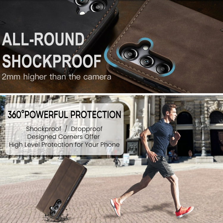 For Samsung Galaxy A05s CaseMe 013 Multifunctional Horizontal Flip Leather Phone Case(Coffee) by CaseMe