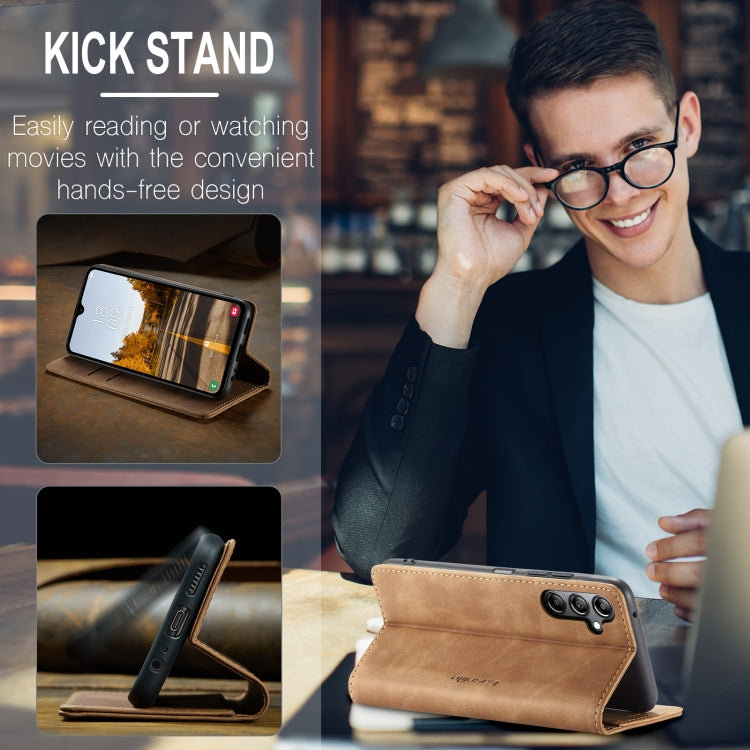 For Samsung Galaxy A05s CaseMe 013 Multifunctional Horizontal Flip Leather Phone Case(Brown) by CaseMe