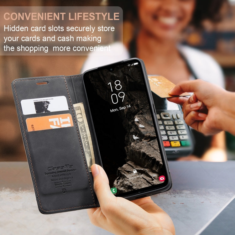 For Samsung Galaxy A05s CaseMe 013 Multifunctional Horizontal Flip Leather Phone Case(Black) by CaseMe