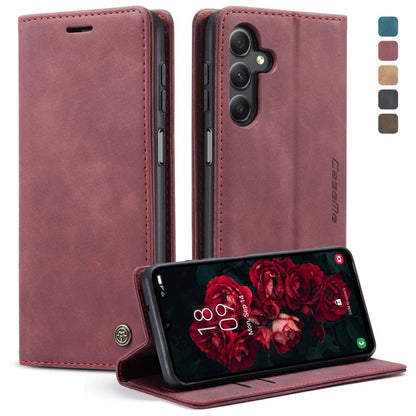 For Samsung Galaxy A25 5G CaseMe 013 Multifunctional Horizontal Flip Leather Phone Case(Wine Red) - Galaxy Phone Cases by CaseMe | Online Shopping UK | buy2fix