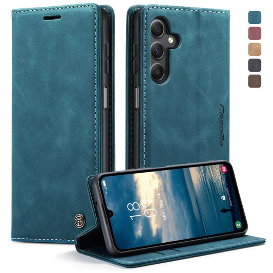 For Samsung Galaxy A25 5G CaseMe 013 Multifunctional Horizontal Flip Leather Phone Case(Blue) - Galaxy Phone Cases by CaseMe | Online Shopping UK | buy2fix