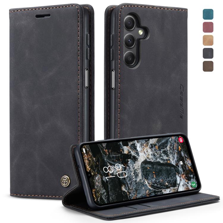 For Samsung Galaxy A25 5G CaseMe 013 Multifunctional Horizontal Flip Leather Phone Case(Black) by CaseMe