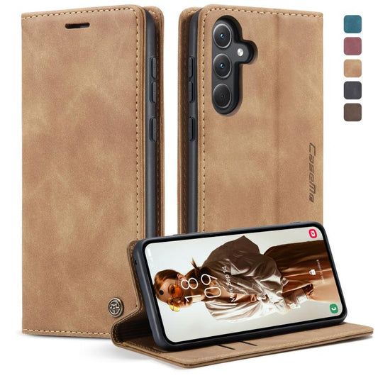 For Samsung Galaxy A35 5G CaseMe 013 Multifunctional Horizontal Flip Leather Phone Case(Brown) - Galaxy Phone Cases by CaseMe | Online Shopping UK | buy2fix