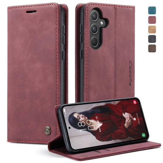 For Samsung Galaxy A55 5G CaseMe 013 Multifunctional Horizontal Flip Leather Phone Case(Wine Red) - Galaxy Phone Cases by CaseMe | Online Shopping UK | buy2fix