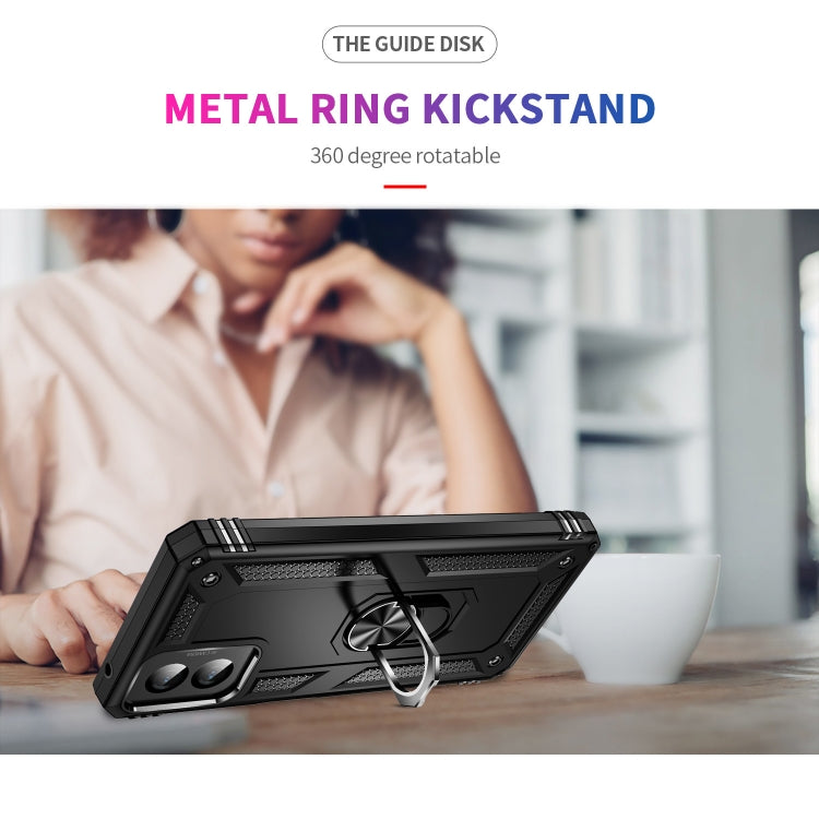 For Motorola Moto G Power 5G 2024 Shockproof TPU + PC Phone Case with Holder(Black) by buy2fix