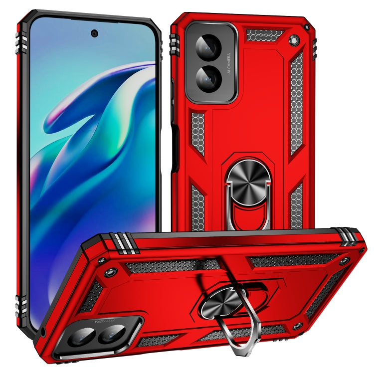 For Motorola Moto G Power 5G 2024 Shockproof TPU + PC Phone Case with Holder(Red) by buy2fix