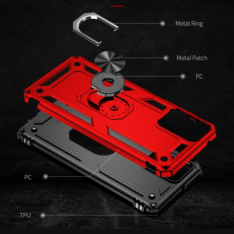 For Motorola Moto G Power 5G 2024 Shockproof TPU + PC Phone Case with Holder(Red) by buy2fix