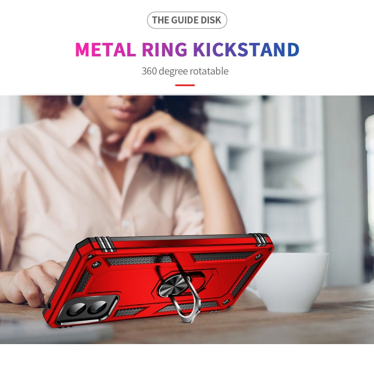 For Motorola Moto G Power 5G 2024 Shockproof TPU + PC Phone Case with Holder(Red) by buy2fix