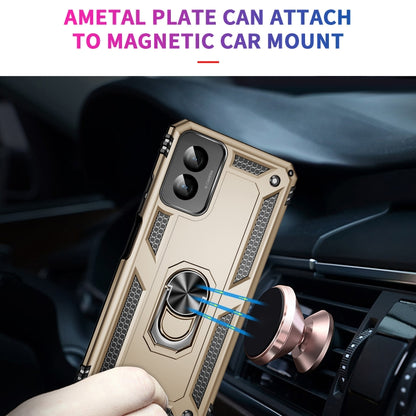 For Motorola Moto G Power 5G 2024 Shockproof TPU + PC Phone Case with Holder(Gold) by buy2fix