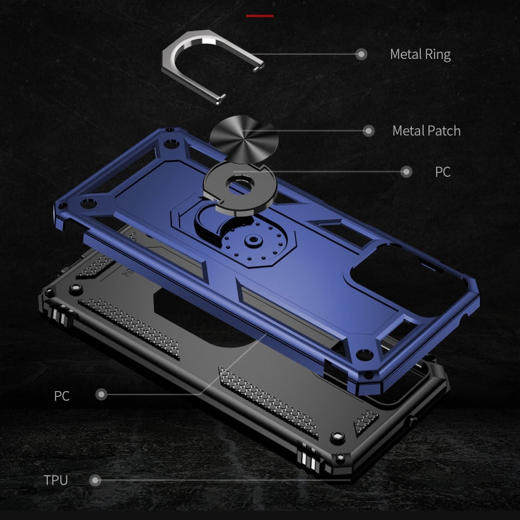 For Motorola Moto G Power 5G 2024 Shockproof TPU + PC Phone Case with Holder(Blue) by buy2fix