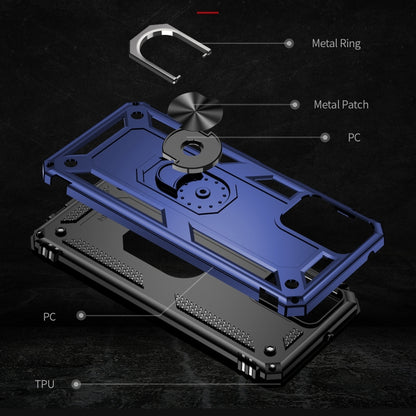 For Motorola Moto G Power 5G 2024 Shockproof TPU + PC Phone Case with Holder(Blue) by buy2fix