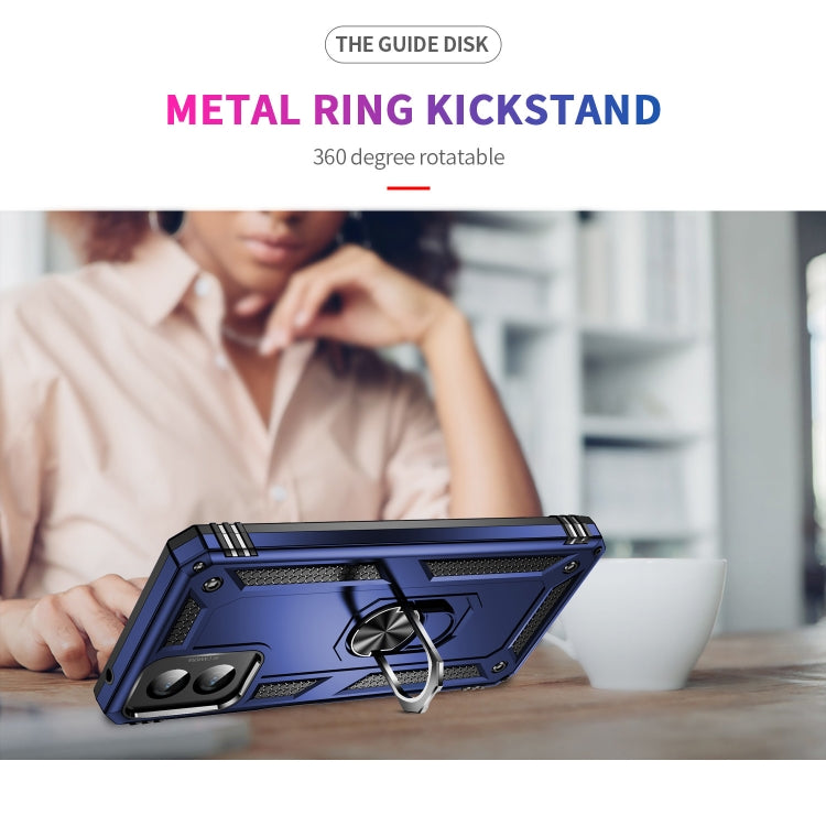 For Motorola Moto G Power 5G 2024 Shockproof TPU + PC Phone Case with Holder(Blue) by buy2fix