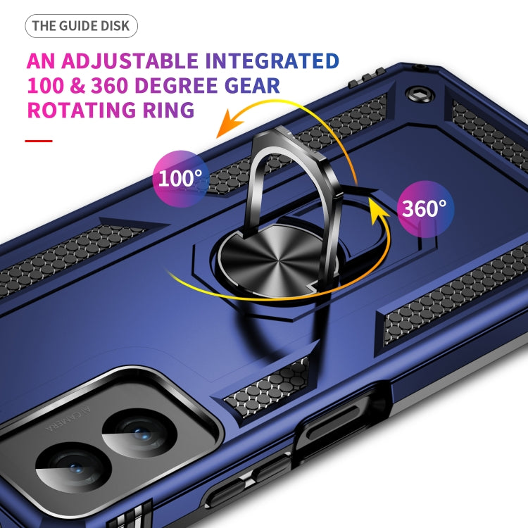 For Motorola Moto G Power 5G 2024 Shockproof TPU + PC Phone Case with Holder(Blue) by buy2fix