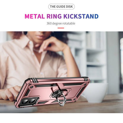 For Motorola Moto G Power 5G 2024 Shockproof TPU + PC Phone Case with Holder(Rose Gold) by buy2fix