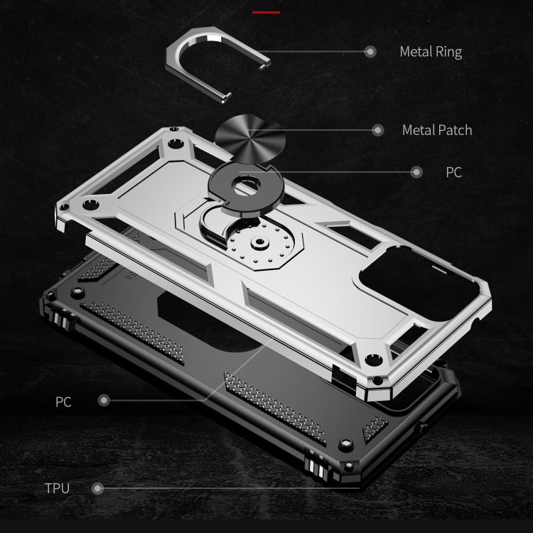 For Motorola Moto G Power 5G 2024 Shockproof TPU + PC Phone Case with Holder(Silver) by buy2fix