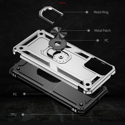 For Motorola Moto G Power 5G 2024 Shockproof TPU + PC Phone Case with Holder(Silver) by buy2fix