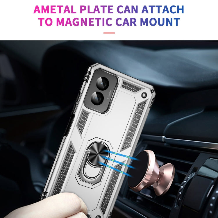 For Motorola Moto G Power 5G 2024 Shockproof TPU + PC Phone Case with Holder(Silver) by buy2fix