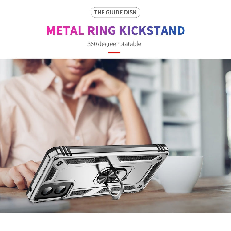 For Motorola Moto G Power 5G 2024 Shockproof TPU + PC Phone Case with Holder(Silver) by buy2fix