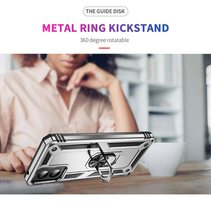 For Motorola Moto G Power 5G 2024 Shockproof TPU + PC Phone Case with Holder(Silver) by buy2fix