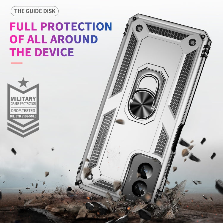 For Motorola Moto G Power 5G 2024 Shockproof TPU + PC Phone Case with Holder(Silver) by buy2fix