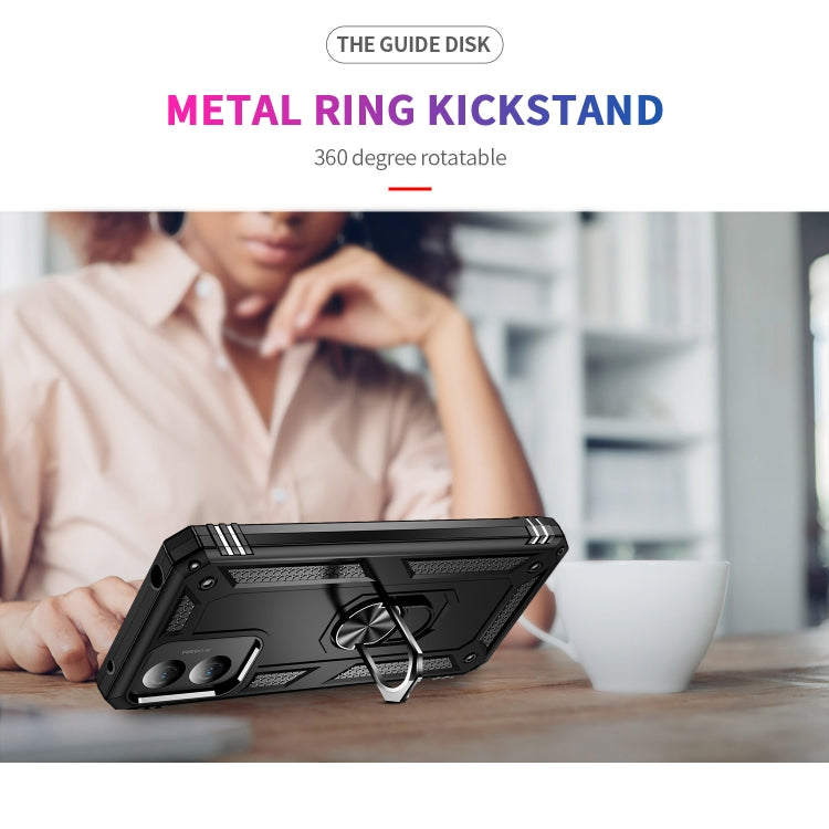 For Motorola Moto G Play 4G 2024 Shockproof TPU + PC Phone Case with Holder(Black) by buy2fix