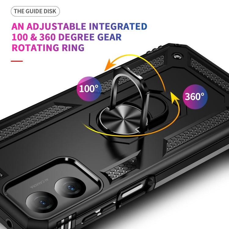 For Motorola Moto G Play 4G 2024 Shockproof TPU + PC Phone Case with Holder(Black) by buy2fix