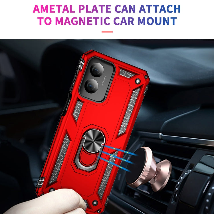 For Motorola Moto G Play 4G 2024 Shockproof TPU + PC Phone Case with Holder(Red) by buy2fix