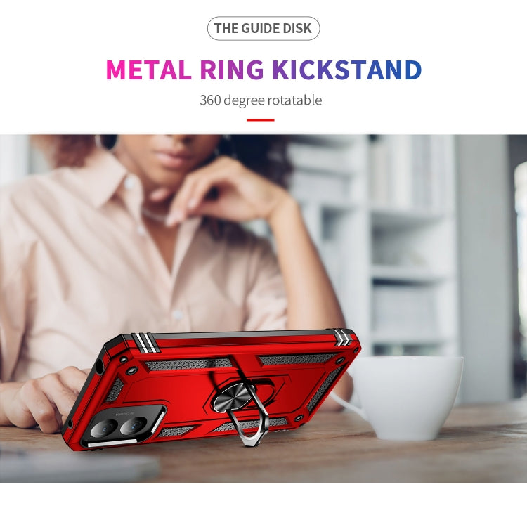 For Motorola Moto G Play 4G 2024 Shockproof TPU + PC Phone Case with Holder(Red) by buy2fix