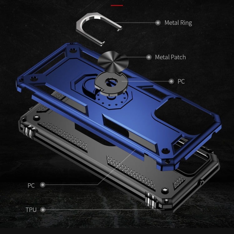 For Motorola Moto G Play 4G 2024 Shockproof TPU + PC Phone Case with Holder(Blue) by buy2fix