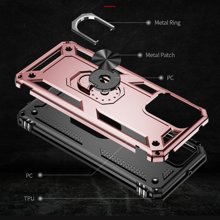 For Motorola Moto G Play 4G 2024 Shockproof TPU + PC Phone Case with Holder(Rose Gold) by buy2fix
