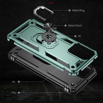 For Motorola Moto G Play 4G 2024 Shockproof TPU + PC Phone Case with Holder(Dark Green) by buy2fix