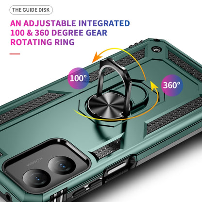 For Motorola Moto G Play 4G 2024 Shockproof TPU + PC Phone Case with Holder(Dark Green) by buy2fix