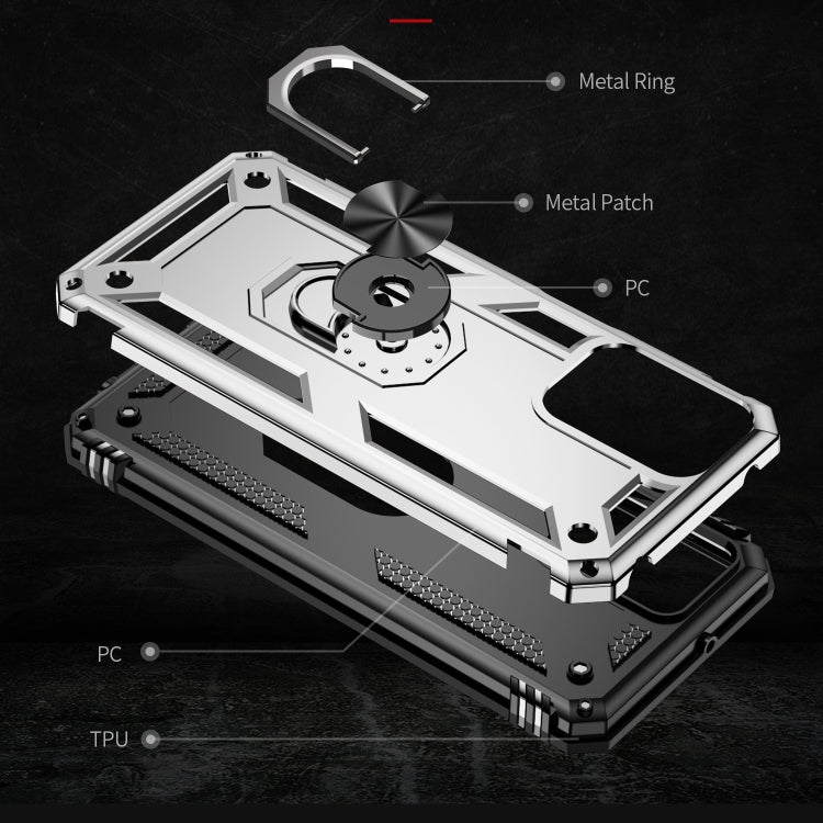 For Motorola Moto G Play 4G 2024 Shockproof TPU + PC Phone Case with Holder(Silver) by buy2fix