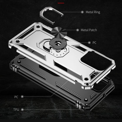 For Motorola Moto G Play 4G 2024 Shockproof TPU + PC Phone Case with Holder(Silver) by buy2fix