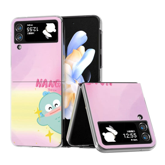 For Samsung Galaxy Z Flip4 5G Painted Pattern PC Phone Case(Cute Dinosaur)