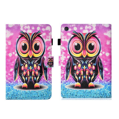 For Samsung Galaxy Tab A9+ Coloured Drawing Stitching Flip PU Tablet Case with Sleep / Wake-up Function(Owl) - Galaxy Tab A9+ by buy2fix | Online Shopping UK | buy2fix